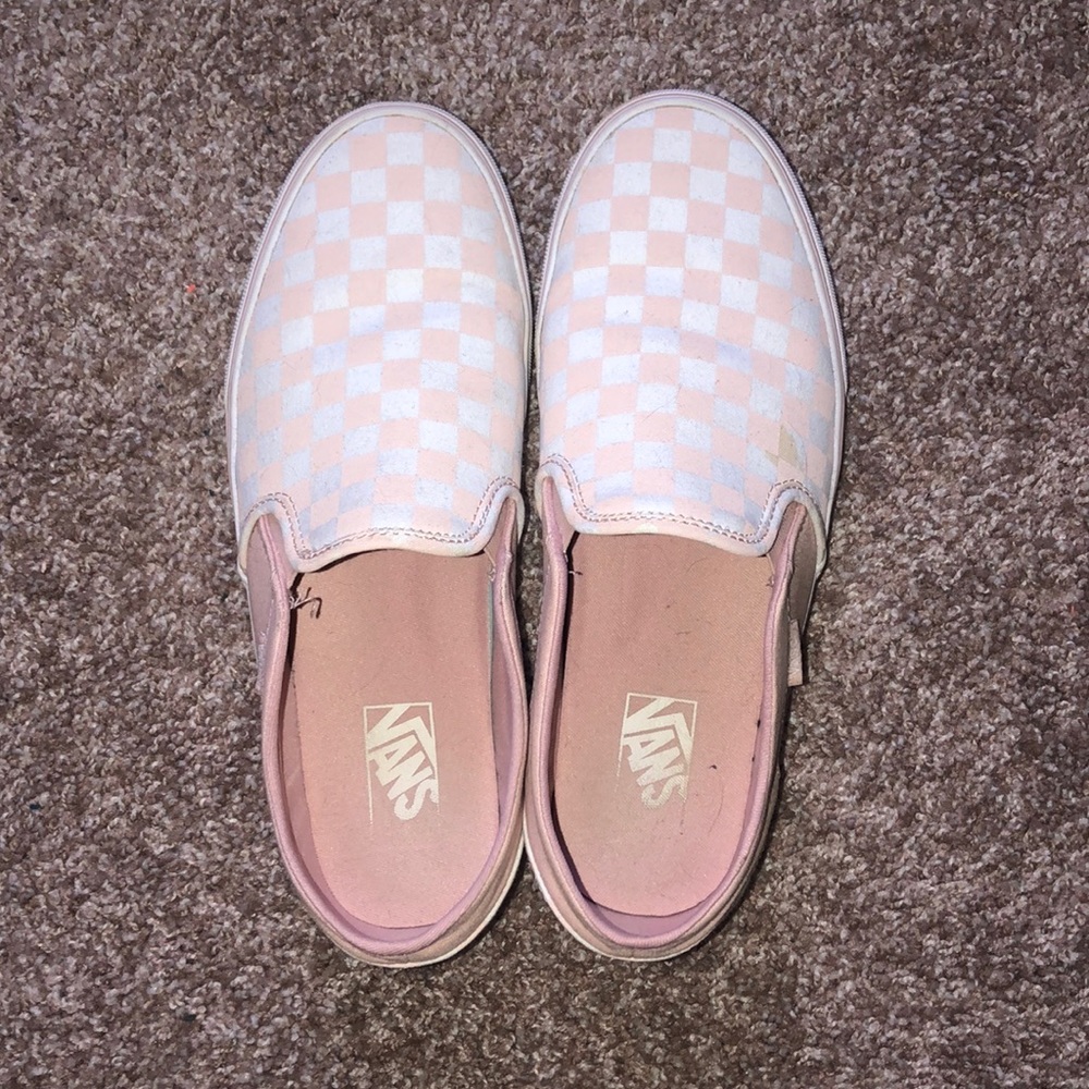 Pink checkerboard vans